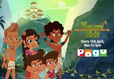 कलारी किड्स कार्टून शो पोगो चैनल पर 15 अप्रैल 2019 को शुरू हुआ